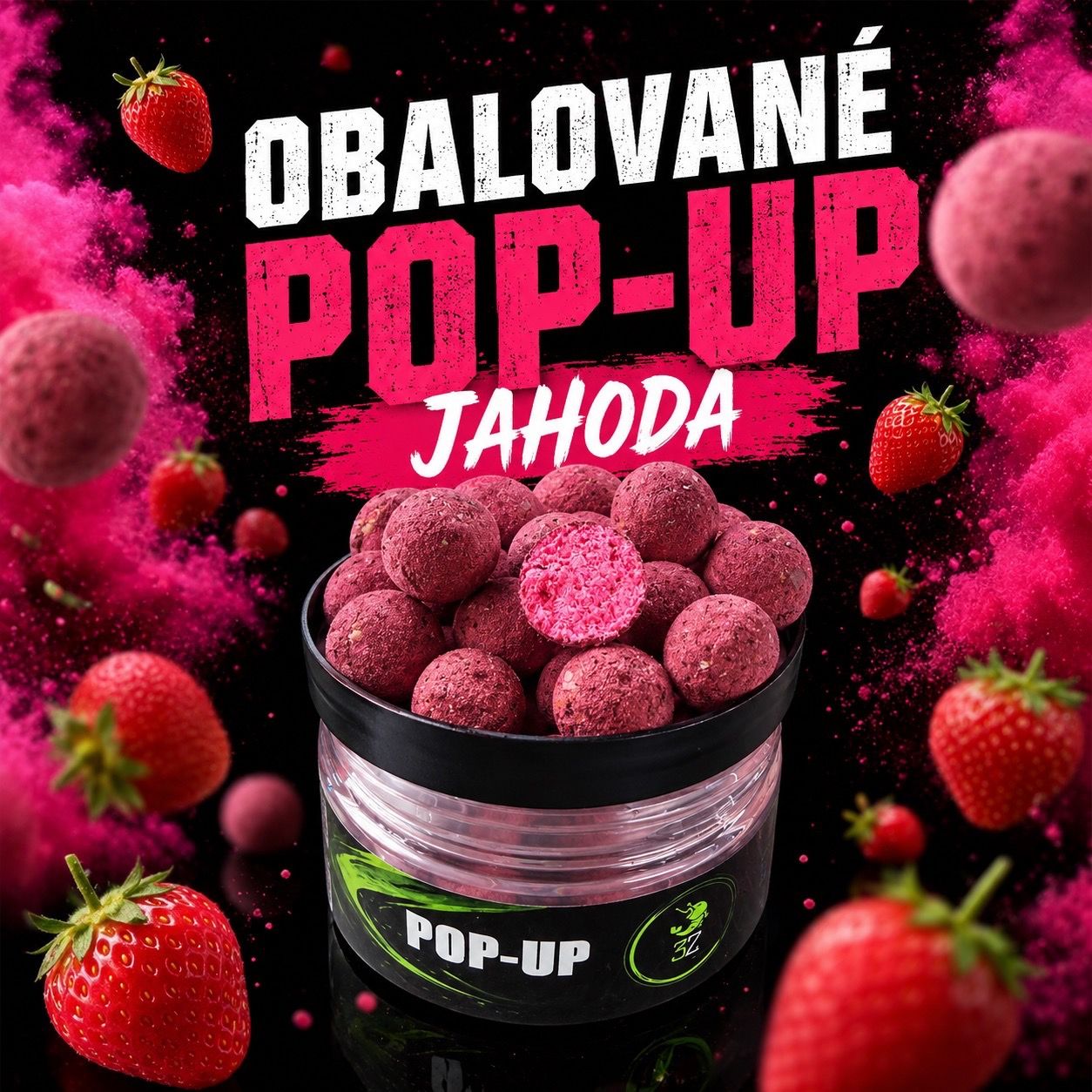 Obalovaná / Coated Pop-Up 16mm – Jahoda / Strawberry